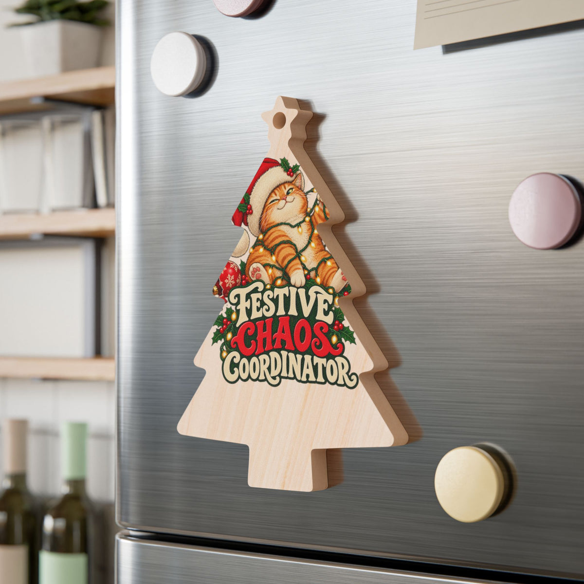 Festive Chaos Coordinator Wooden Ornament