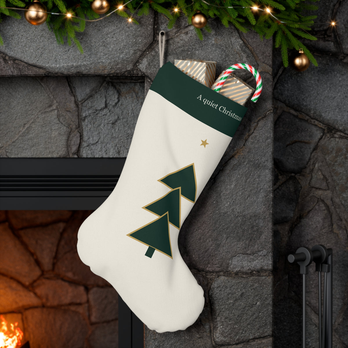 Geometric Christmas Tree Stocking