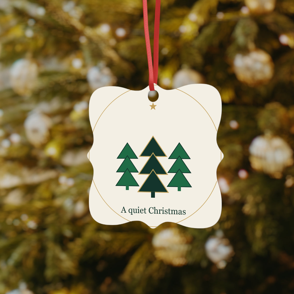 Geometric Christmas Tree Aluminium Ornament