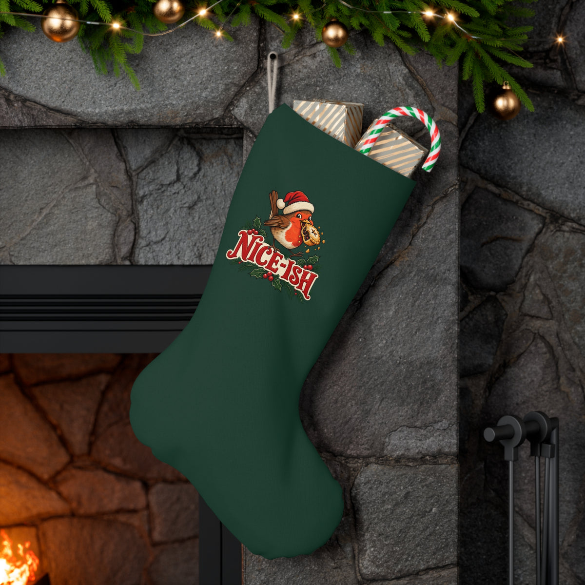 Nice-ish Robin Christmas Stocking