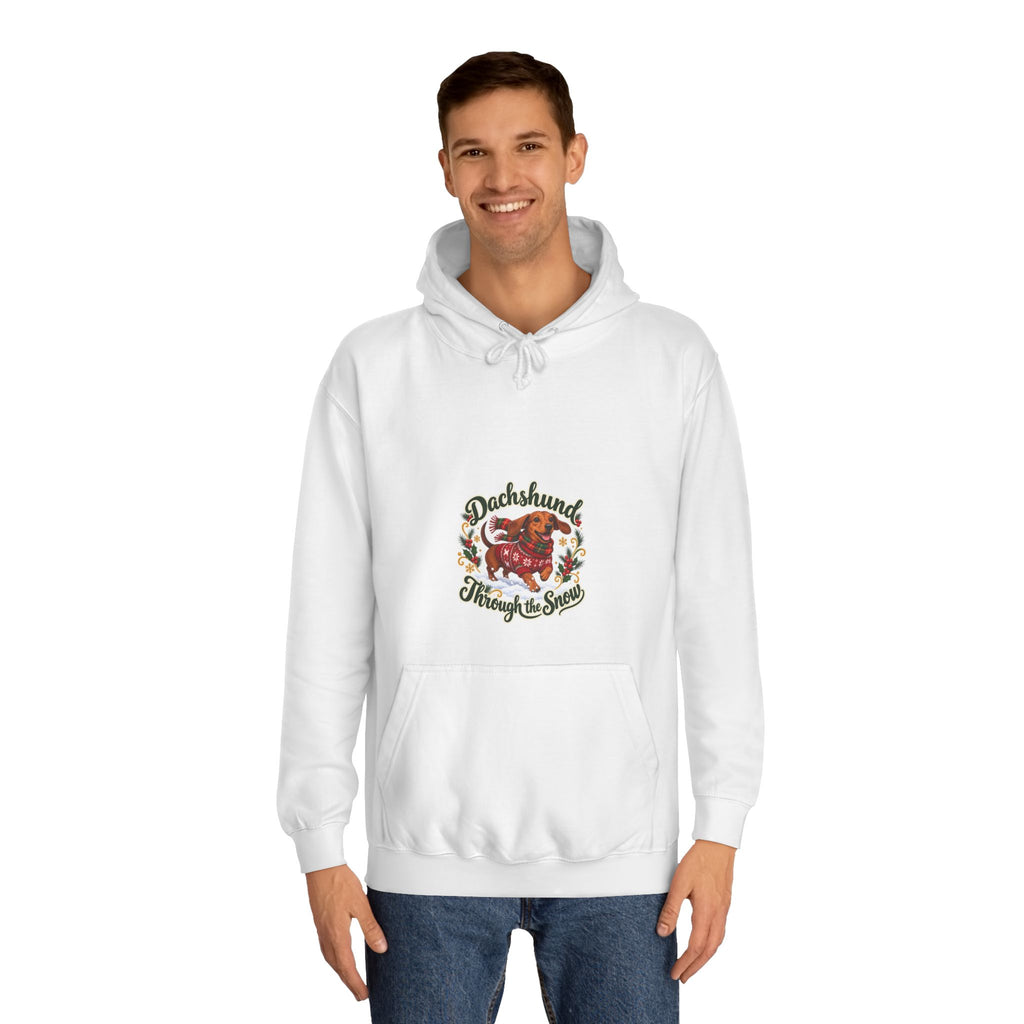 Dachshund Through the Snow Christmas Hoodie — additional product view 4