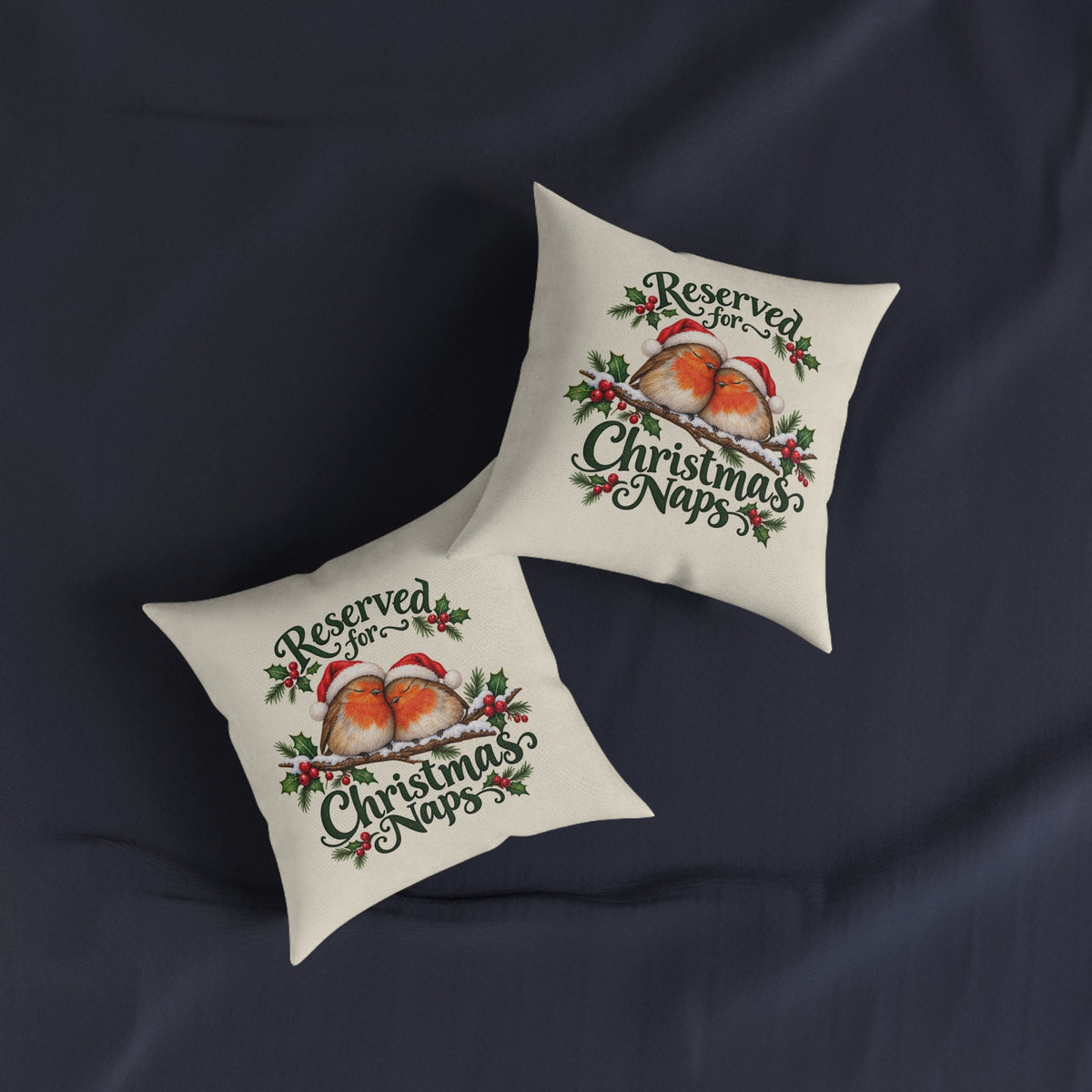 Reserved for Christmas Naps Robin Cushion — additional product view 3