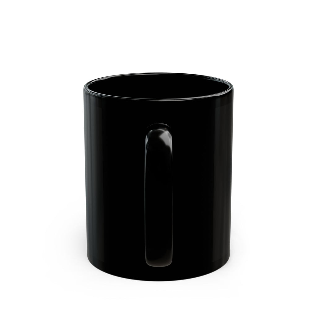 Geometric Christmas Tree Black Ceramic Mug