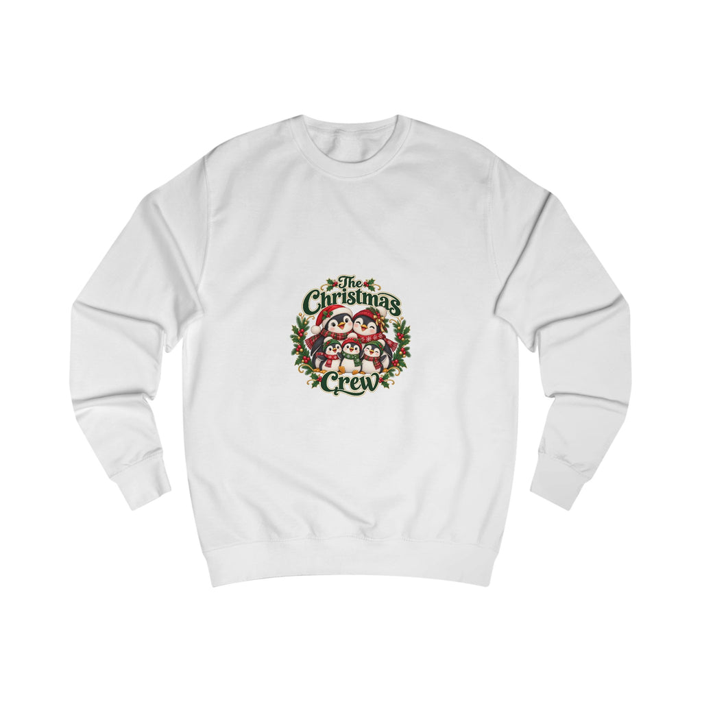 The Christmas Crew Family Penguin Sweatshirt — front product mockup