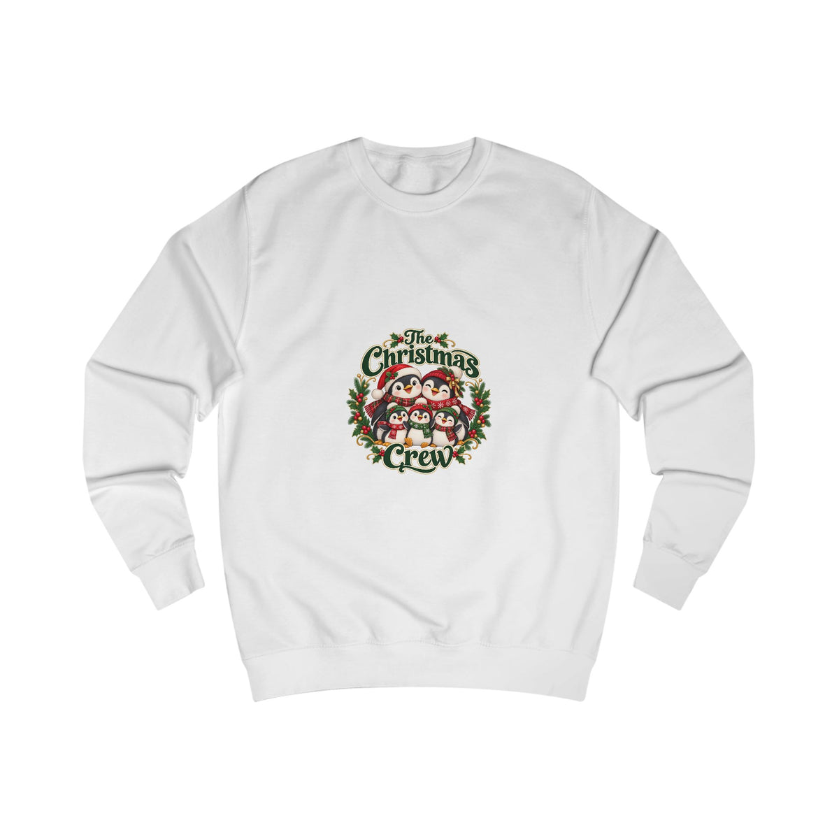 The Christmas Crew Family Penguin Sweatshirt — front product mockup